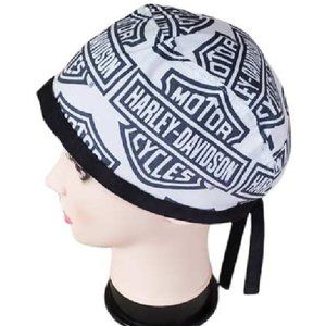 Harley Davidson: Scrub, Surgical, Medical Cap, Chef's Hat; pixie style